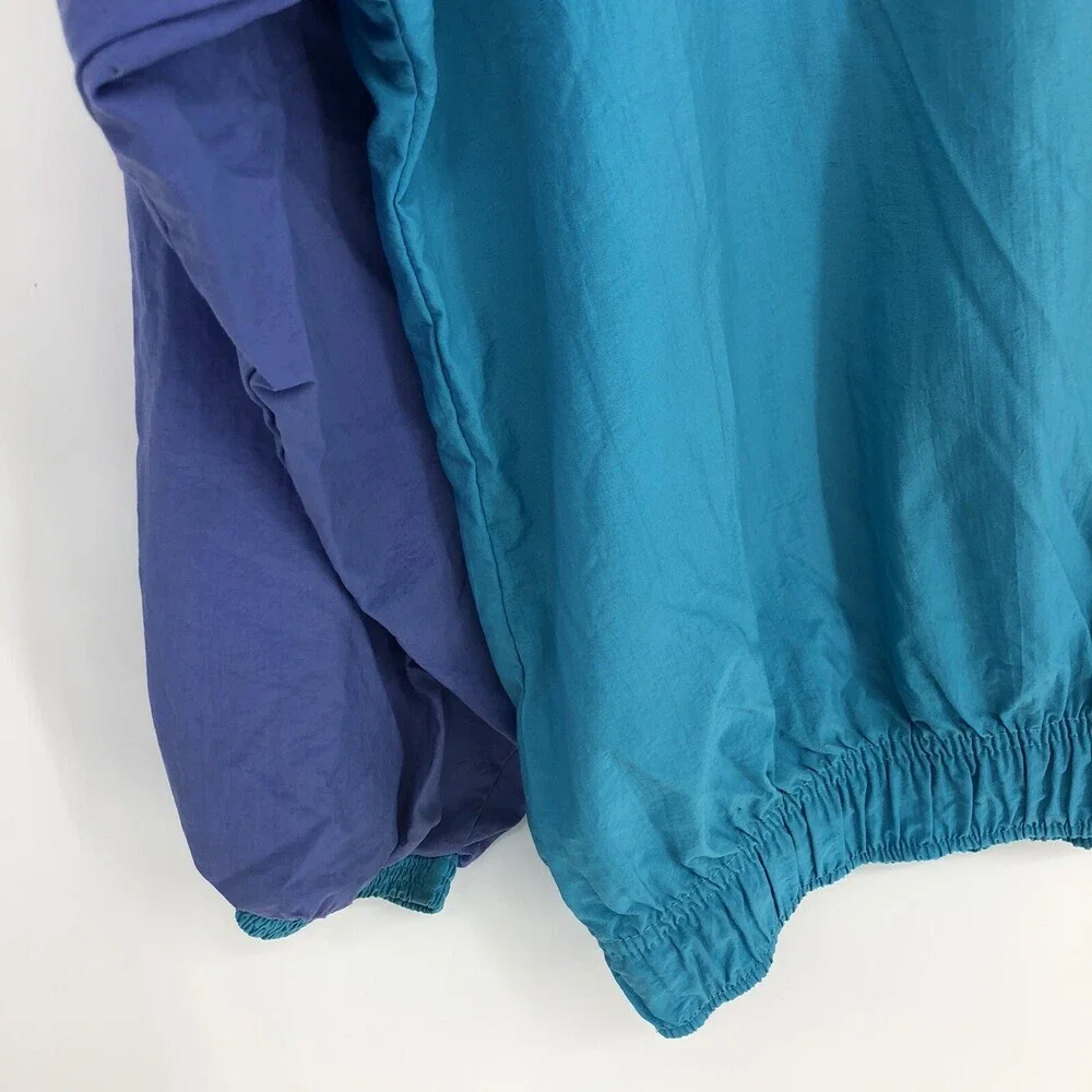 Vintage 80's Action Sport Teal & Purple Men's Anorak Windbreaker Jacket Size Med